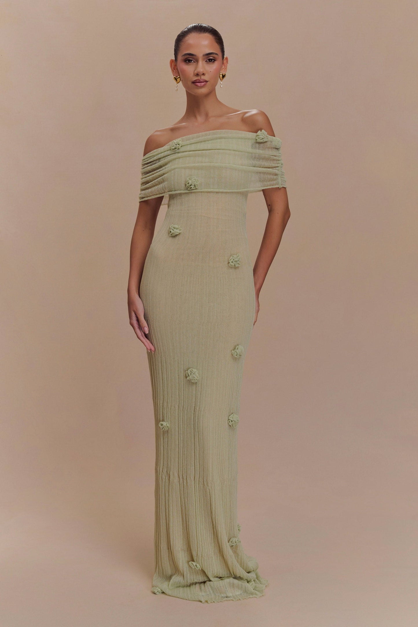 Elegant Off-Shoulder Maxi Klänning