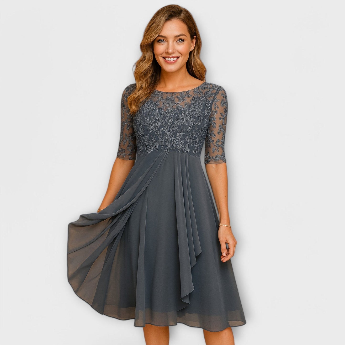 Elegant Chiffon Aftonklänning