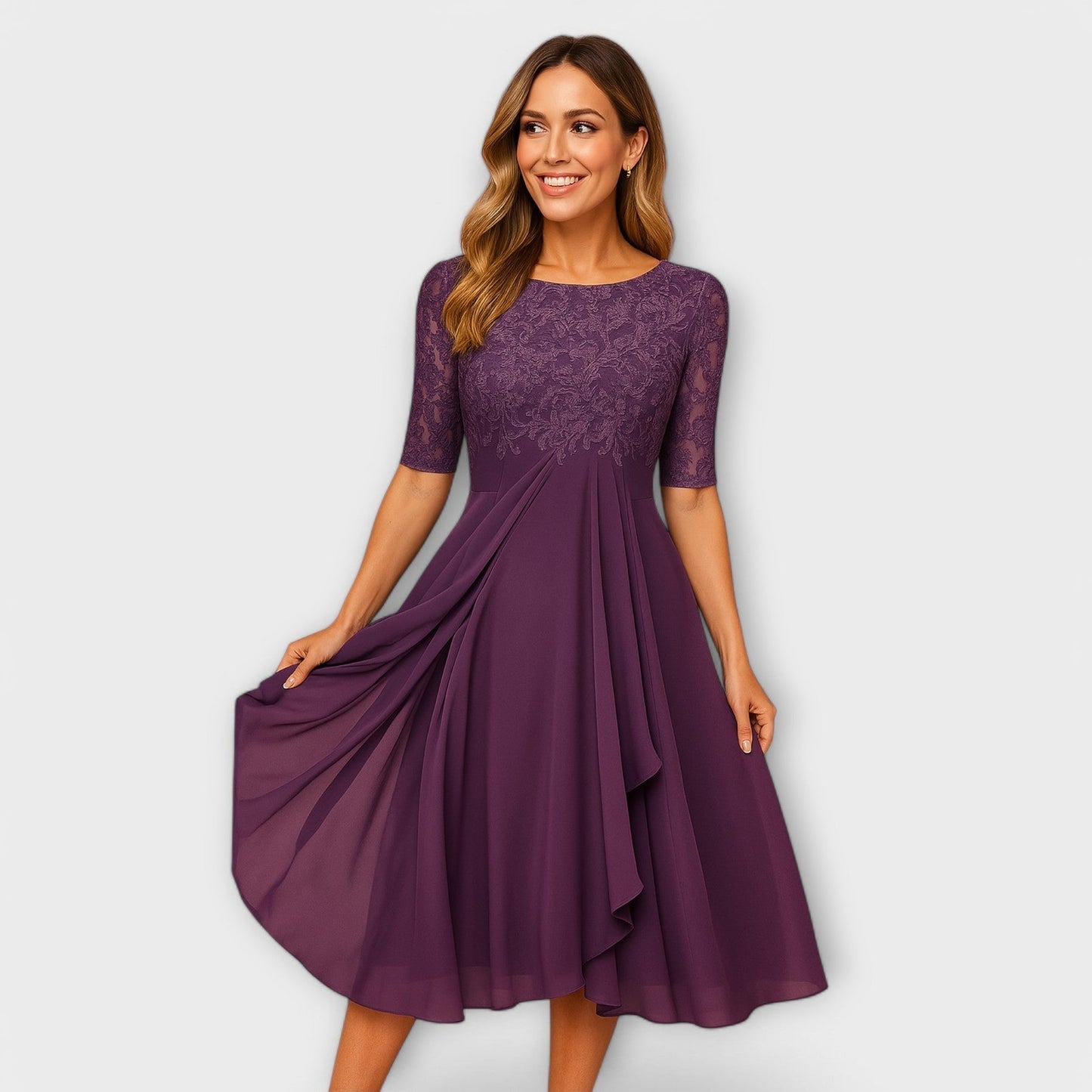 Elegant Chiffon Aftonklänning
