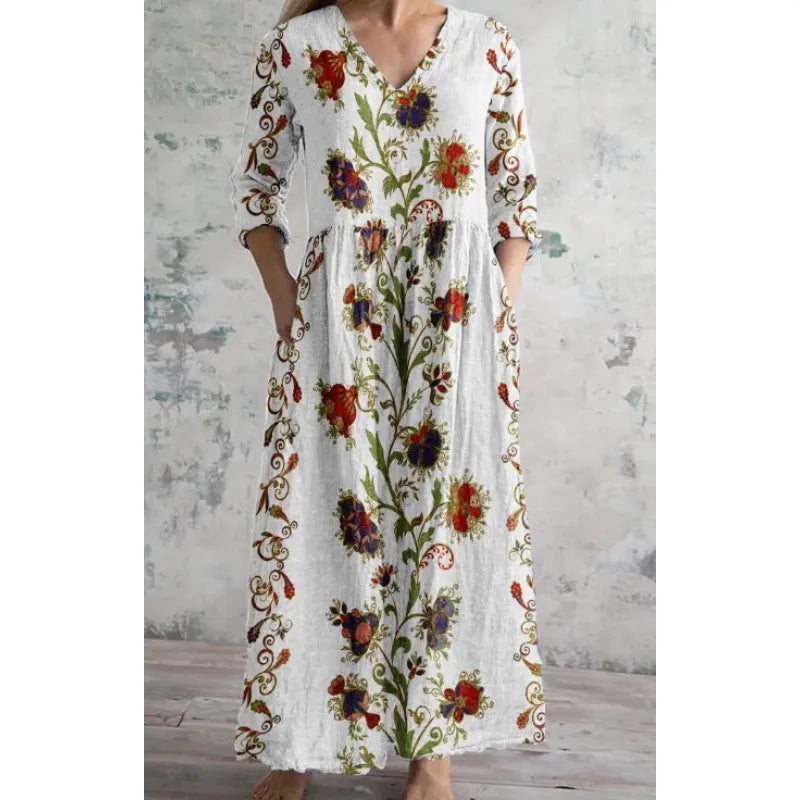 Blomstrande Maxi Klänning