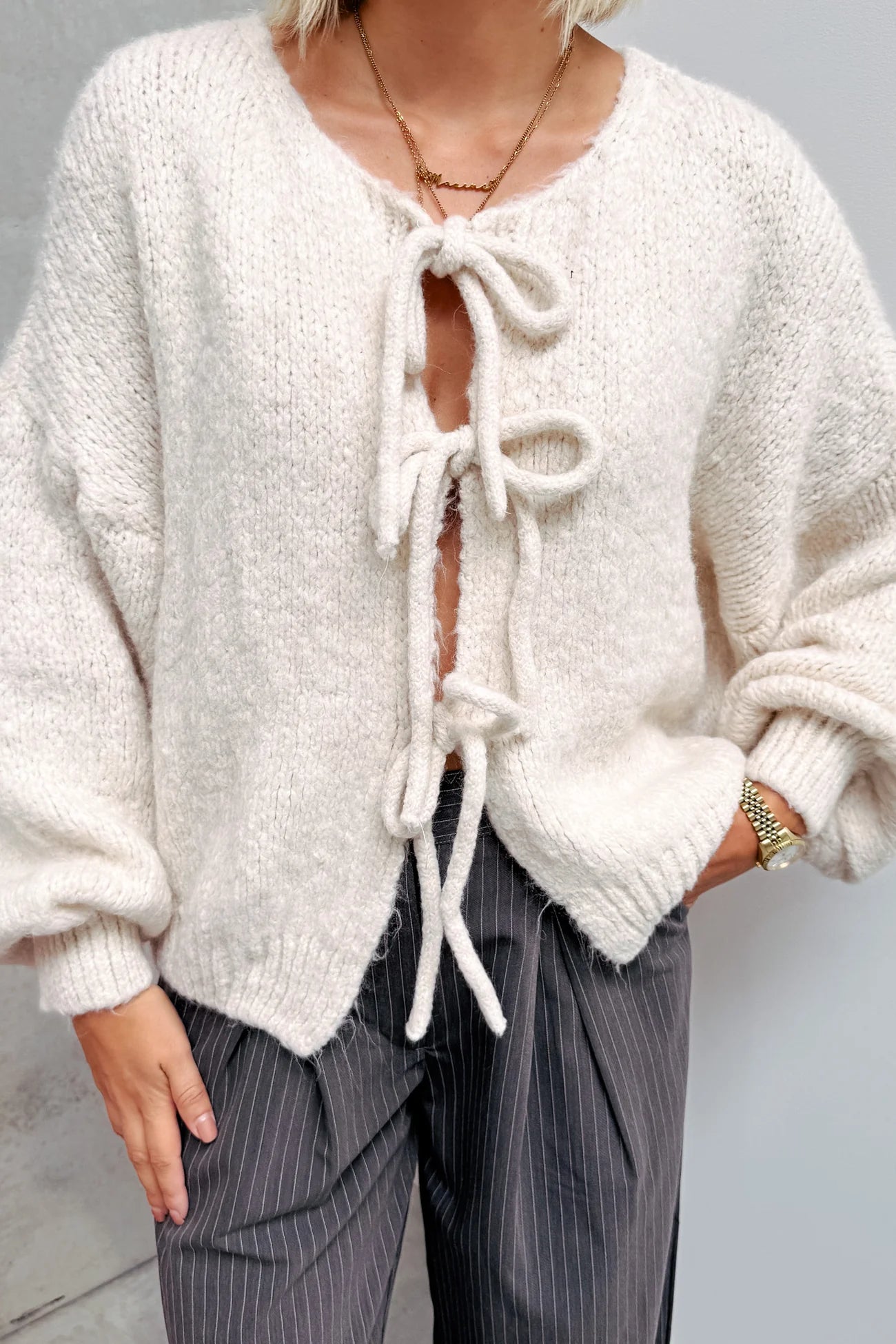 Mya™ Bow Knit Cardigan