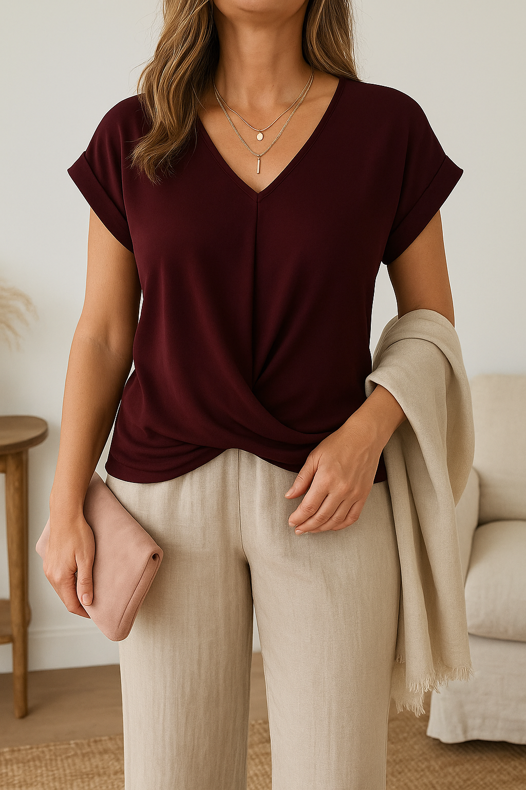 Elegant V-hals Topp