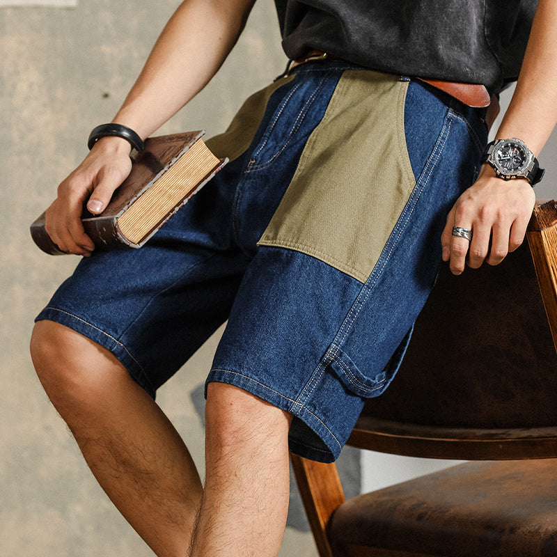 Kontrastshorts – Retro Denimstil
