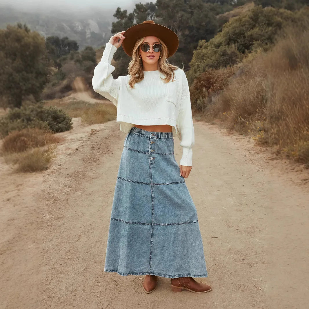 Bohemian jeanskjol