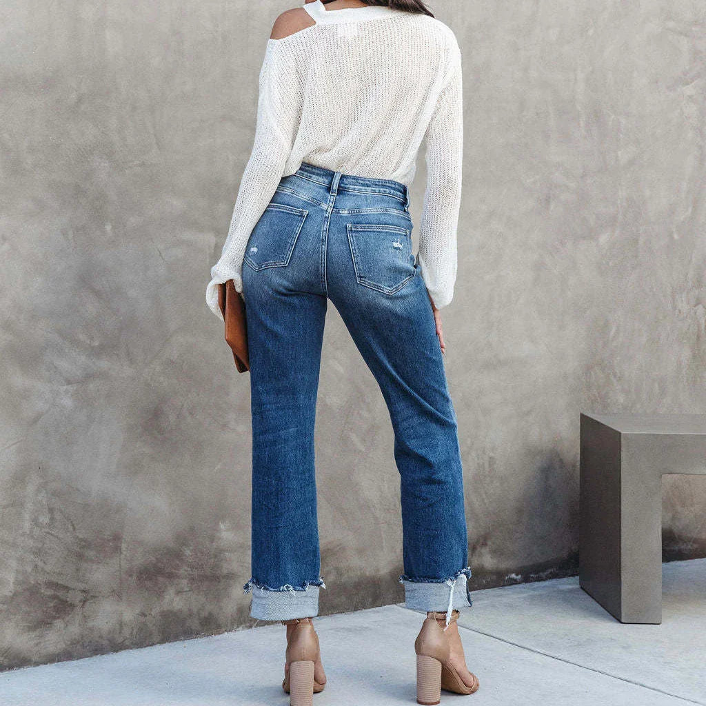 Casual Högmidjade Jeans