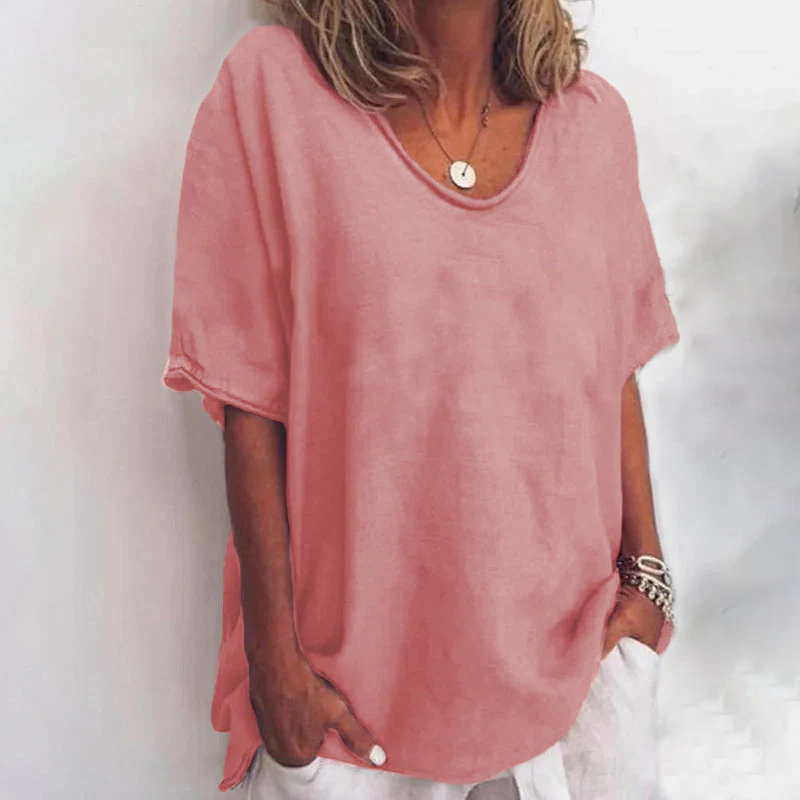 Casual T-shirt med rund hals