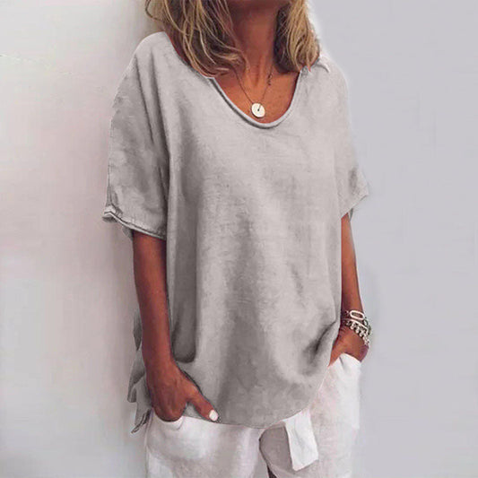 Casual T-shirt med rund hals