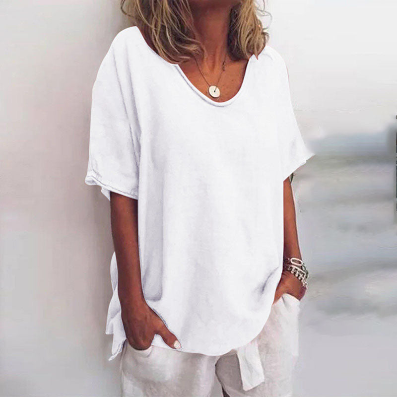 Casual T-shirt med rund hals