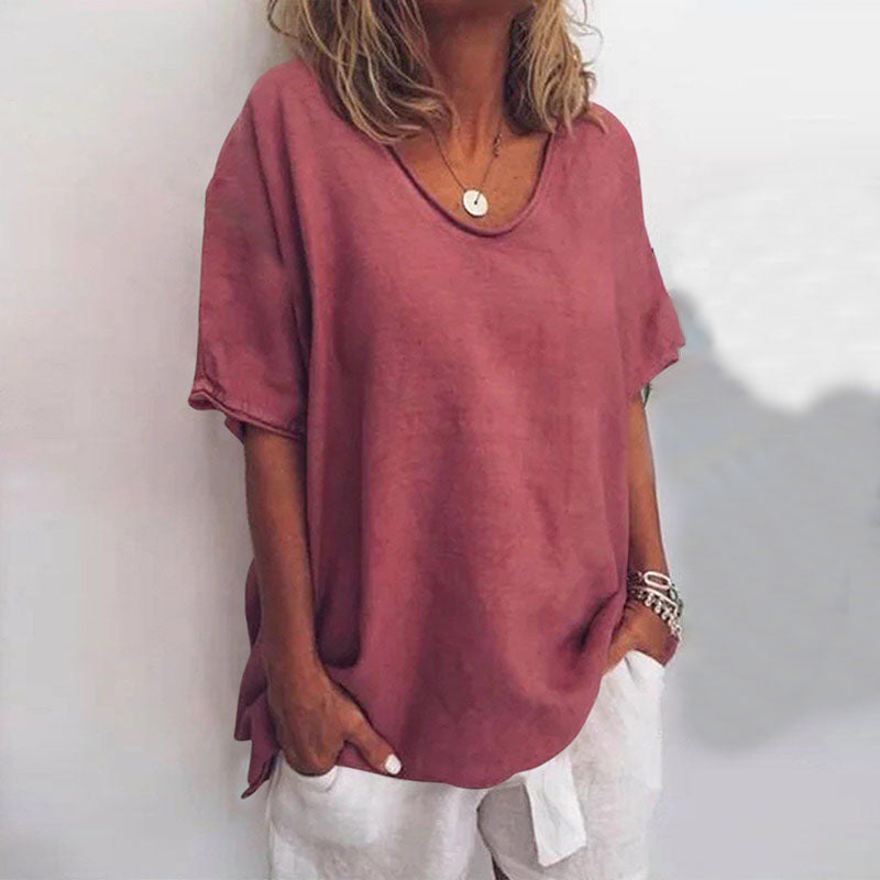 Casual T-shirt med rund hals