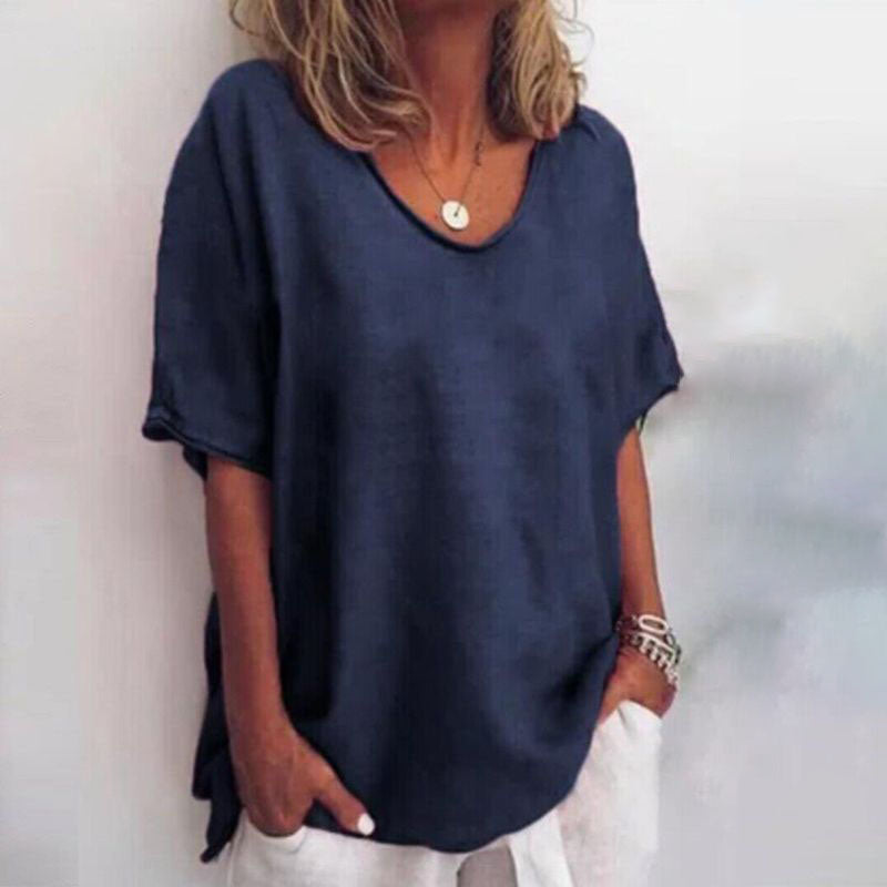 Casual T-shirt med rund hals