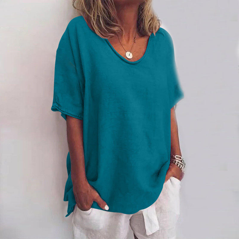 Casual T-shirt med rund hals
