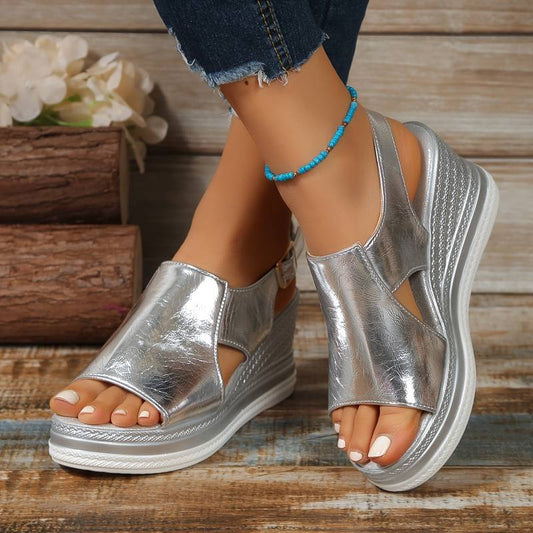 Eleganta Wedges med Öppen Tå